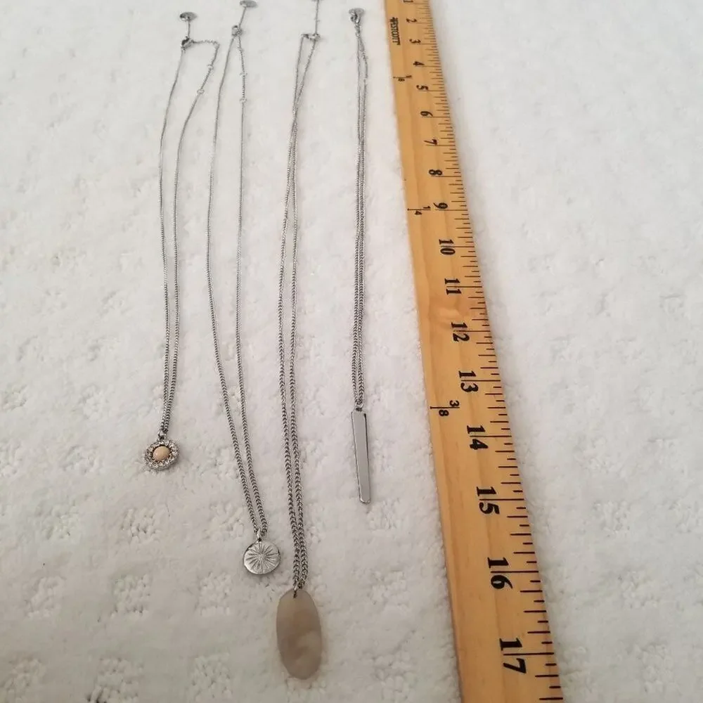 Lot of 4 Silver Tone Chain Necklace 20-24